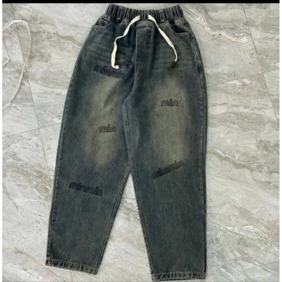 Quần Baggy Thêu Hình xinh sắn chất jean mềm 38-75kg Bigsize