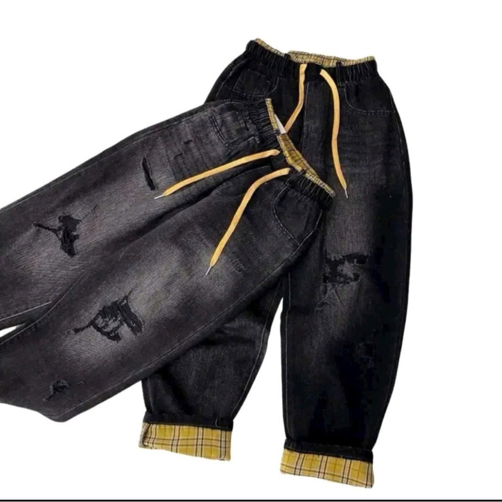 Quần Baggy Thêu Hình xinh sắn chất jean mềm 38-75kg Bigsize