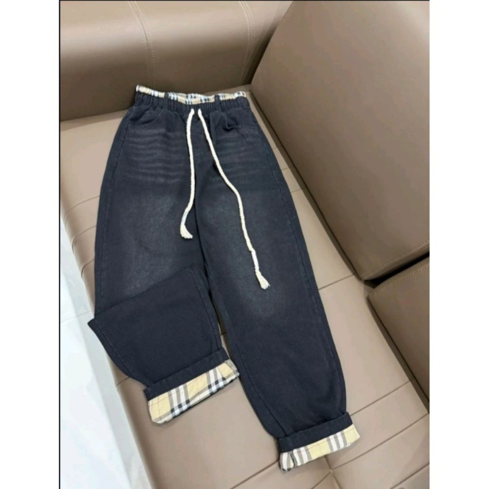 Quần Baggy bản cạp Phối kẻ chất jaen mềm 38-75kg cho nữ