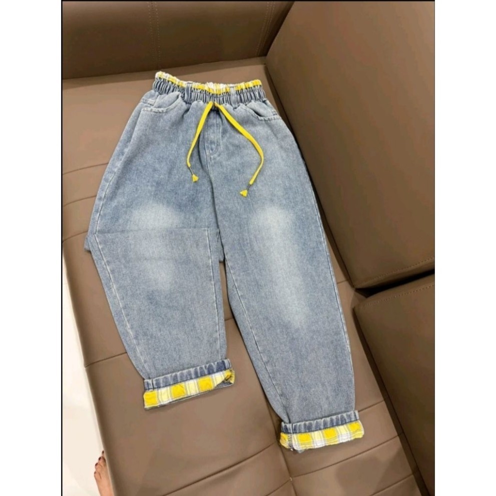 Quần Baggy bản cạp Phối kẻ chất jaen mềm 38-75kg cho nữ