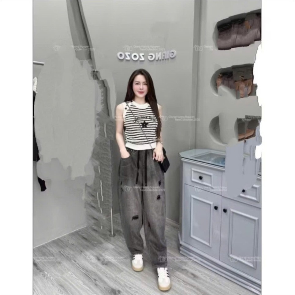 [38-95kg] QCCC Quần Jeans Nữ dáng Baggy chất bò mềm hàng QCCC Phiên bản mới nhất 2025 38-95kg Bigsize