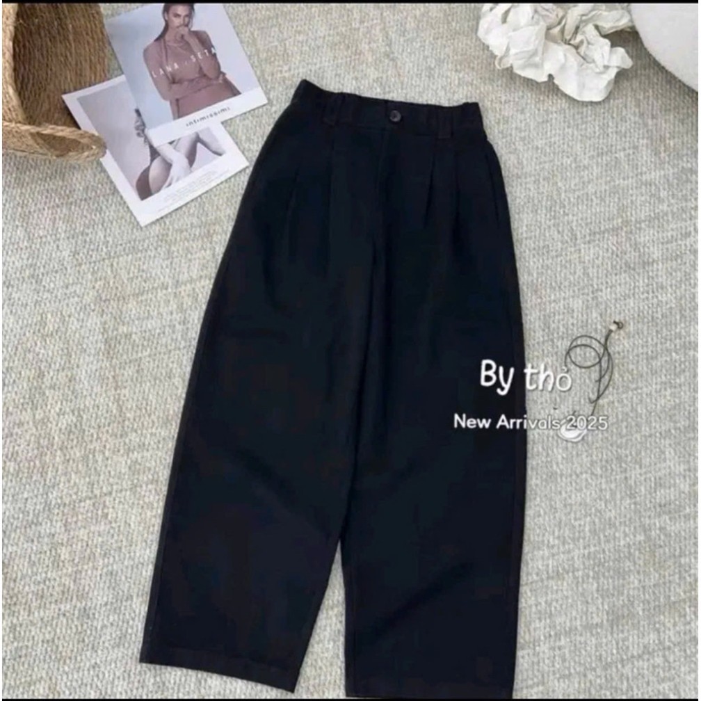 Quần Baggy Ống Đứng Nữ Kaki Cạp khoá lưng chun sau QCCC 38-65kg