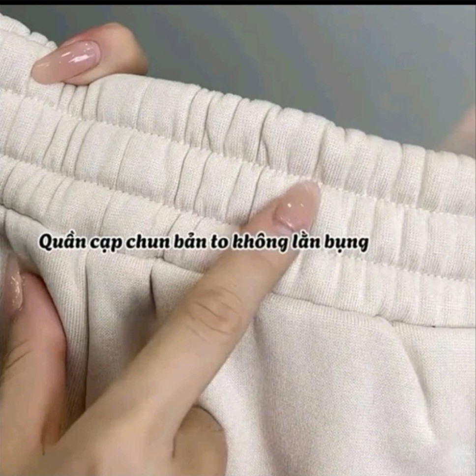 Bộ nỉ bông dáng thể thao thêu họa tiết phong cách tối giản cho nữ 38-72kg