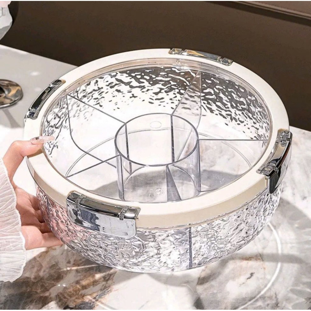 Khay Đựng Mứt Tết Châu Âu - Sang Trọng, Nhiều Ngăn, Có Nắp Bảo Quản ẩm Mốc ss ntt95