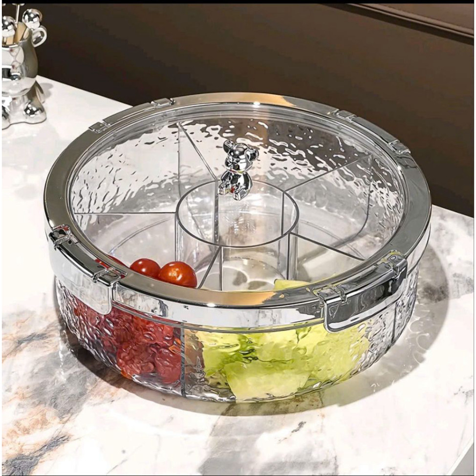 Khay Đựng Mứt Tết Châu Âu - Sang Trọng, Nhiều Ngăn, Có Nắp Bảo Quản ẩm Mốc ss ntt95