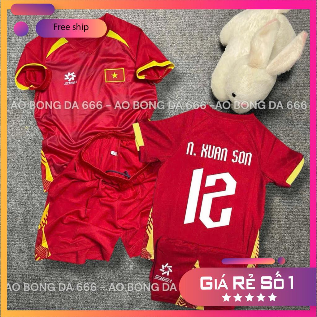 (FREE SHIP)Áo Bóng Đá, Áo Đá Banh Trẻ Em In Sẵn Ronaldo số 7 - Vải Mè Thái Cao Cấp - In Sẵn Cr7