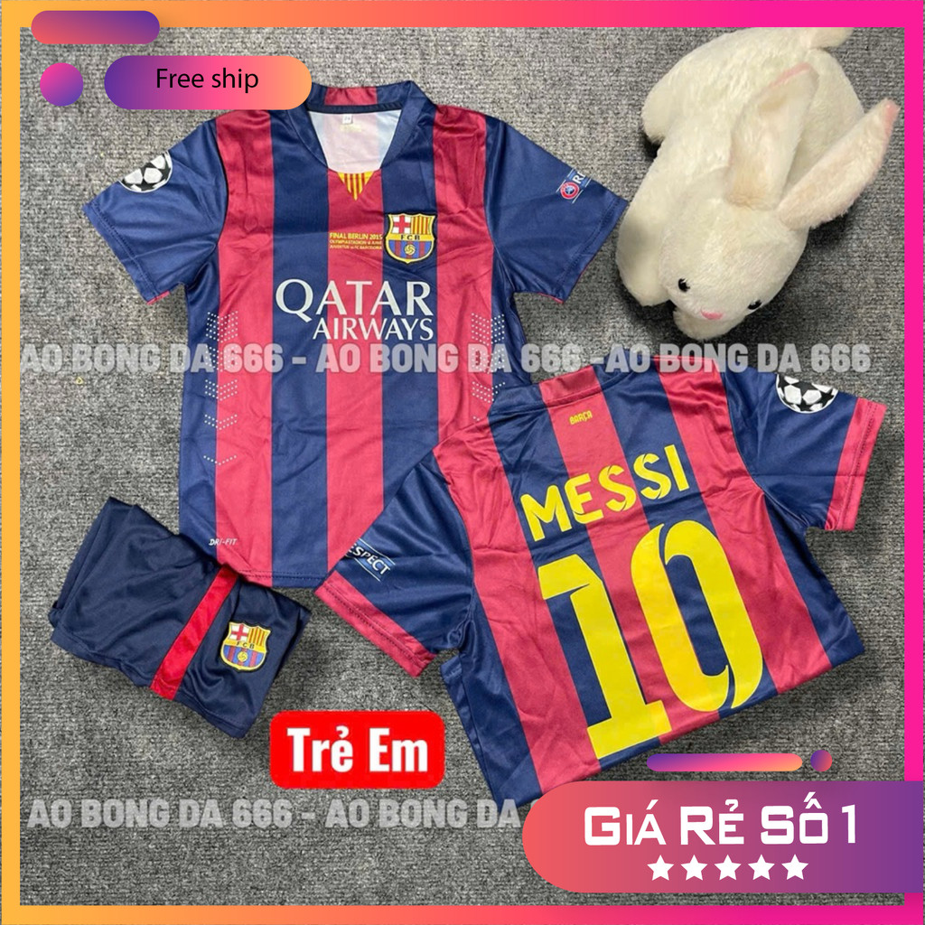 (FREE SHIP)Áo Bóng Đá, Áo Đá Banh Trẻ Em In Sẵn Ronaldo số 7 - Vải Mè Thái Cao Cấp - In Sẵn Cr7