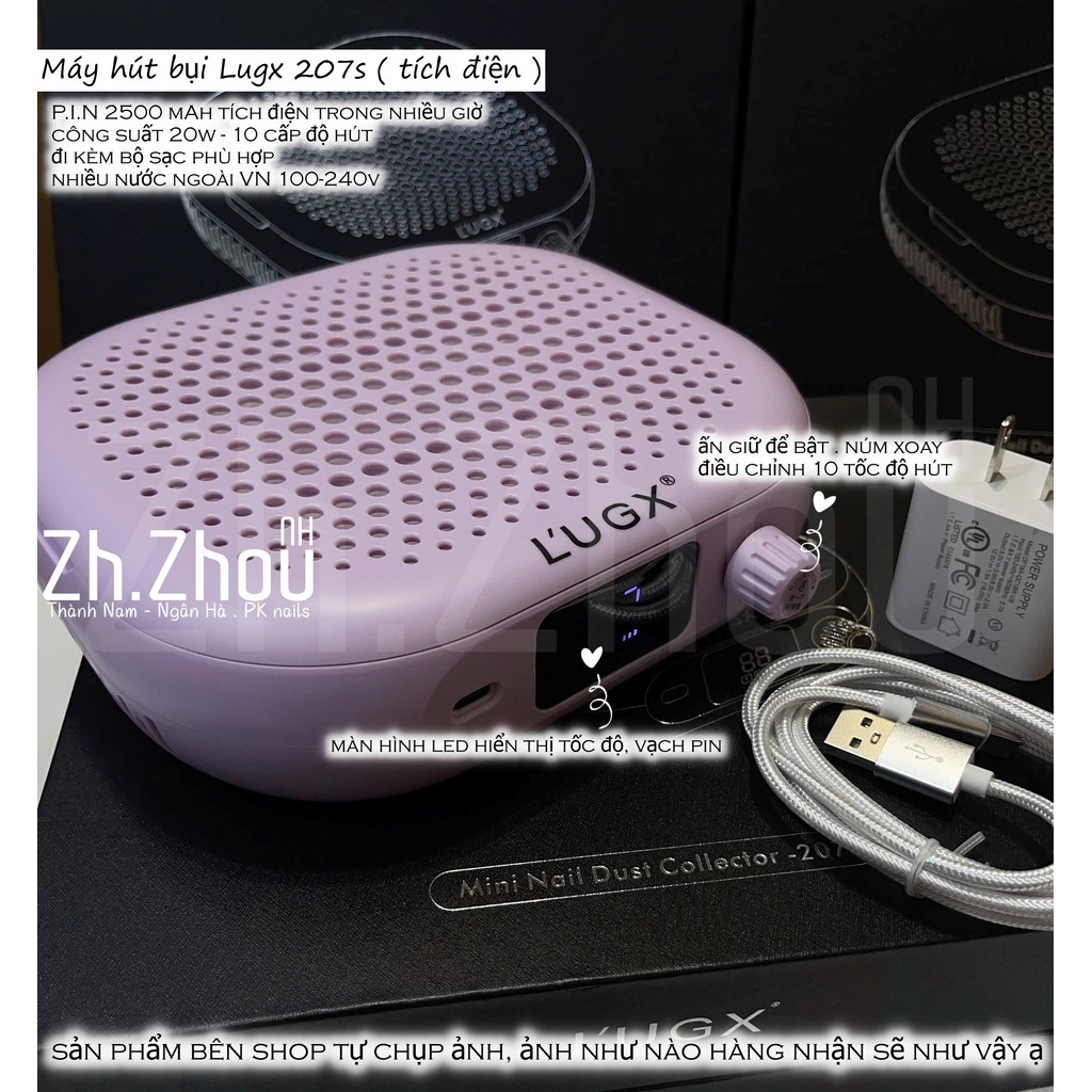 Máy hút bụi tích điện LUGX 207s,máy hút bụi móng cao cấp lugx 207s, hút bụi móng LUGX 207s