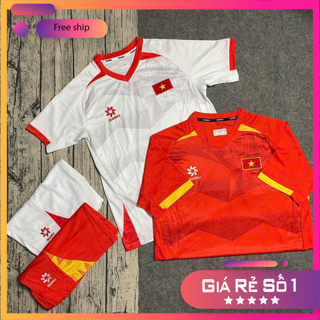 ✅Free Ship✅ Bộ Quần Áo Bóng Đá Đội Tuyển Việt Nam 25/26 ,  Áo Đá Banh Việt Nam  - Vải Polyester Gai Thái Cao Cấp