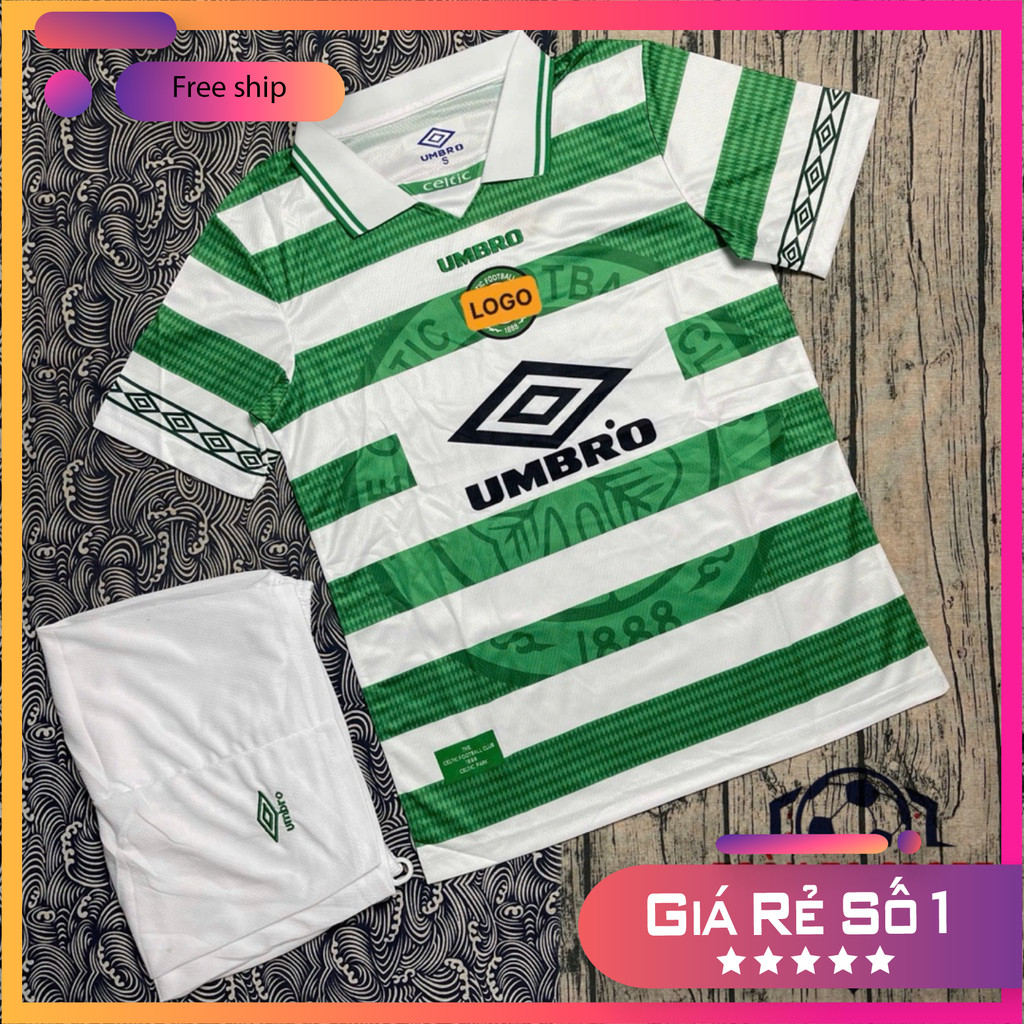 (FREE SHIP) BỘ QUẦN ÁO BÓNG ĐÁ CÂU LẠC BỘ CELTIC - BẢN RETRO 1997-1999 -VẢI GAI THÁI CAO CẤP