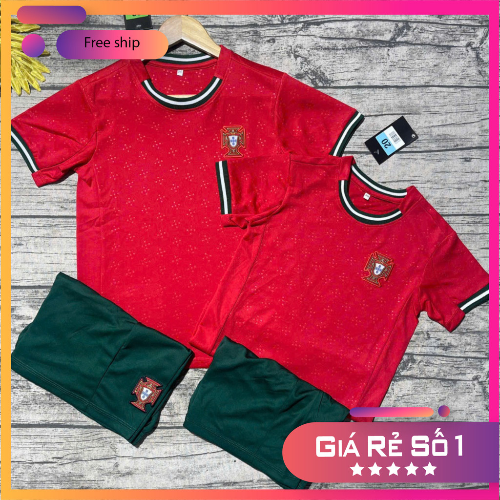 (FREE SHIP) Áo Bóng Đá, Áo Đá Banh Trẻ Em In Sẵn Ronaldo số 7 - Vải Mè Thái Cao Cấp - In Sẵn Cr7