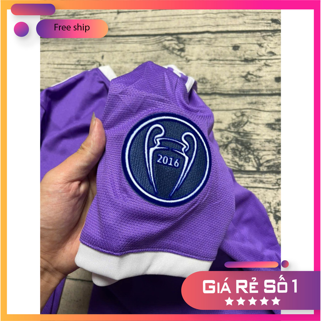 (FREE SHIP) Bộ Quần Áo Bóng Đá CLB Real 2017, Áo Đá Banh Ronaldo  - Vải Polyester Gai Thái Cao Cấp