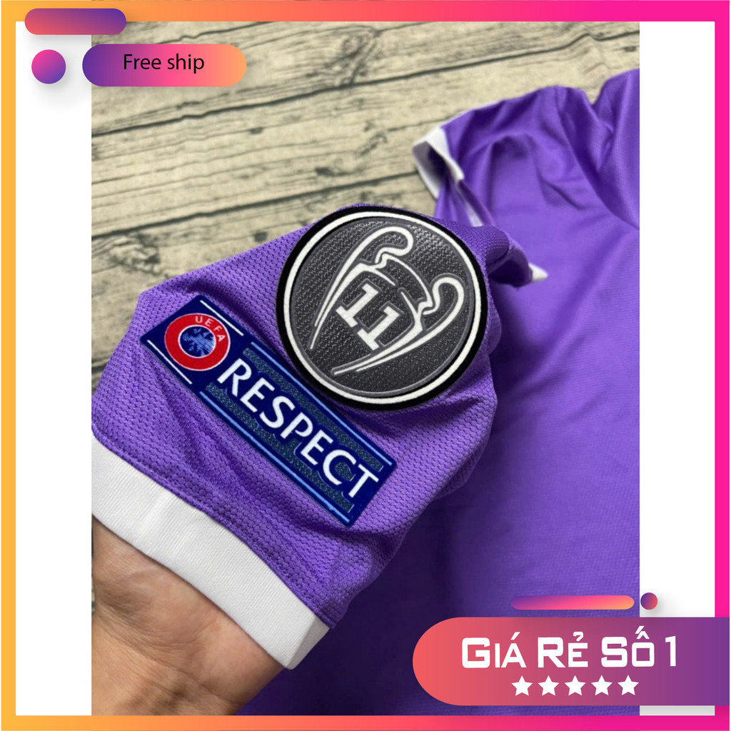 (FREE SHIP) Bộ Quần Áo Bóng Đá CLB Real 2017, Áo Đá Banh Ronaldo  - Vải Polyester Gai Thái Cao Cấp