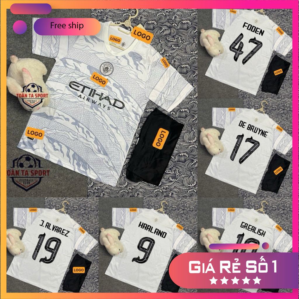 (FREE SHIP) Bộ Quần Áo Bóng Đá Câu Lạc Bộ Man City Rồng Sân nhà 24/25 - Vải Thái Cao Cấp