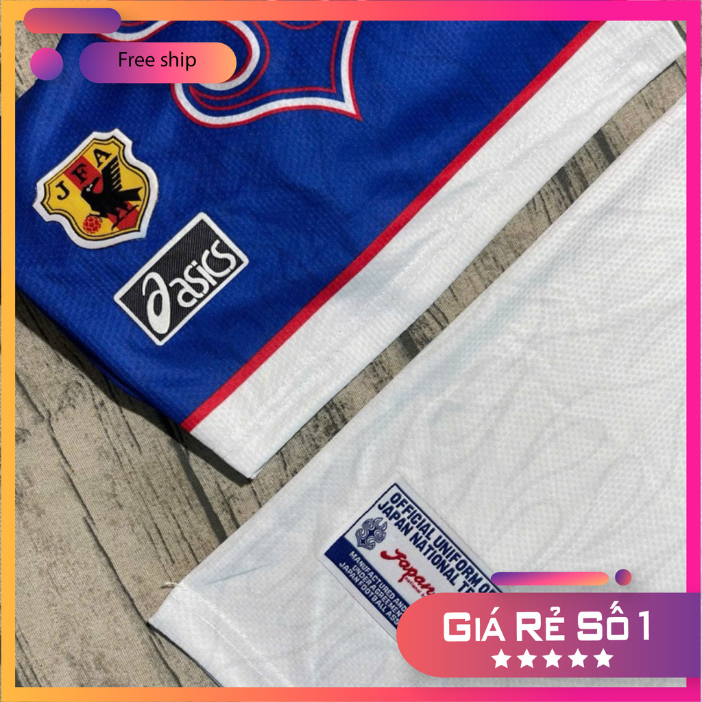 (FREE SHIP) Bộ quần áo bóng đá nhật bản 1998 bản retro JFA cổ điển polo có cổ bẻ