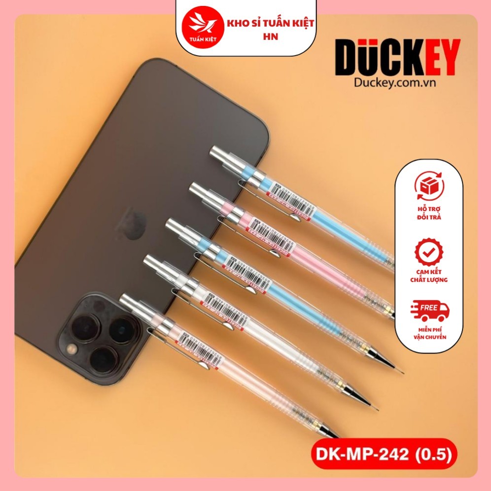 Bút chì kim Duckey DK-MP-242  Thân nhựa trong nhiều màu sắc, ngòi 0.5mm & 0.7mm