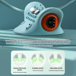 Máy Massage Cổ Vai Gáy Thông Minh Xung Điện EMS Kết Hợp Nhiệt 45°C, Kéo Giãn Đốt Sống Cổ, Pin Sạc Không Dây