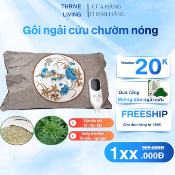 Gối Ngải Cứu Chườm Nóng, Gối Thảo Dược Ngải Cứu Kê Cổ Gối Đầu, Gối Ngải Cứu Cắm Điện Chống Nhức Mỏi