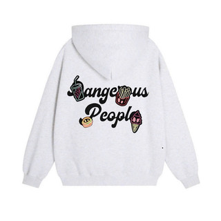 Hoodie, Áo khoác nỉ zip với chất liệu nỉ bông, in "DANGEROUS PEOPLE" Unisex - mũ to 2 lớp, tay bồng