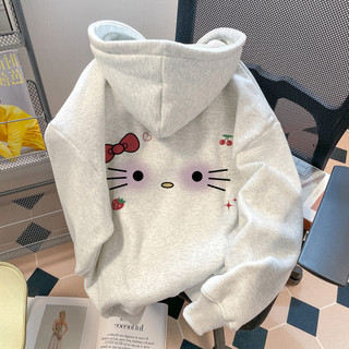 HoodieX - Áo Hoodie Unisex họa tiết Hello Kitty dễ thương, rộng rãi cho mùa đông, In hai mặt, trendy