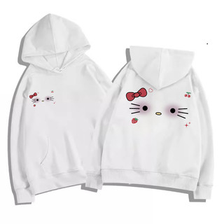 HoodieX - Áo Hoodie Unisex họa tiết Hello Kitty dễ thương, rộng rãi cho mùa đông, In hai mặt, trendy