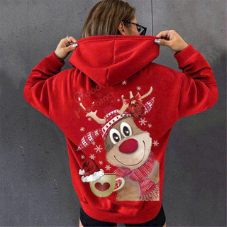 HoodieX -Áo Hoodie tuần lộc Giáng Sinh, Noel 2025, chất nỉ bông mềm mại, nón 2 lớp, logo lớn nổi bật