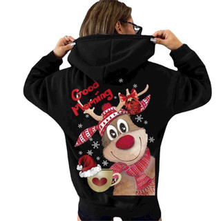 HoodieX -Áo Hoodie tuần lộc Giáng Sinh, Noel 2025, chất nỉ bông mềm mại, nón 2 lớp, logo lớn nổi bật