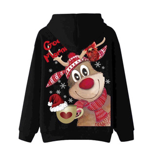 HoodieX -Áo Hoodie tuần lộc Giáng Sinh, Noel 2025, chất nỉ bông mềm mại, nón 2 lớp, logo lớn nổi bật