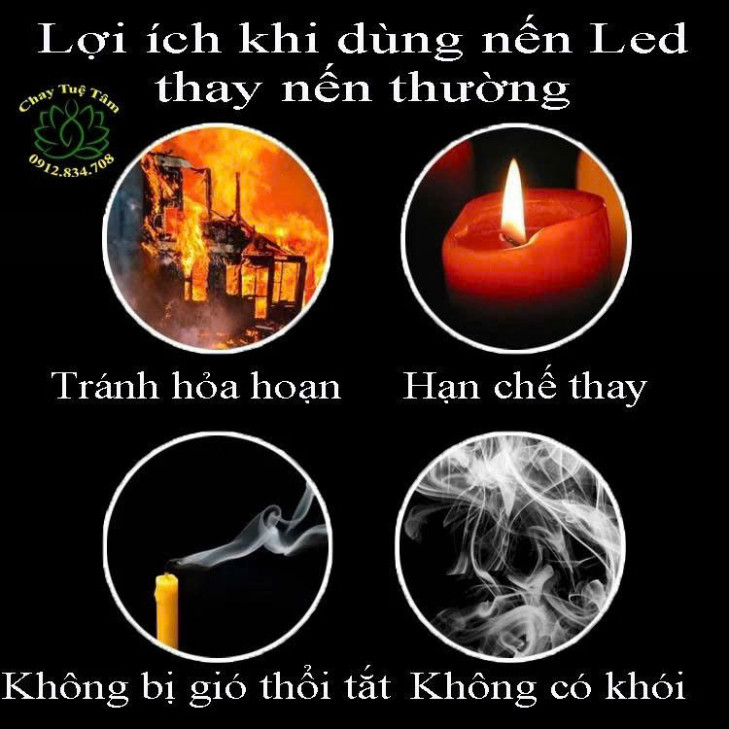 Đèn Nến Thờ Long Phụng - Đèn Trang Trí Sử Dụng Pin, Phong Thủy Đúng Điệu