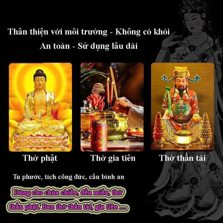 Đèn Nến Thờ Long Phụng - Đèn Trang Trí Sử Dụng Pin, Phong Thủy Đúng Điệu