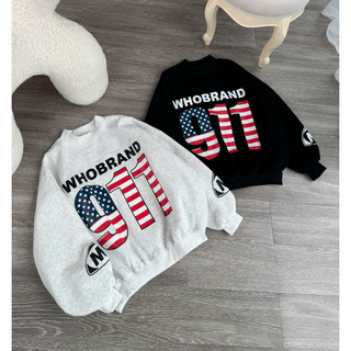 Áo Sweater dài tay L1 Tay Phồng Boxy Chất Bông Dày Dặn - Unisex Hình 911 USA, Trendy, Freesize