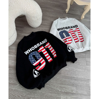 Áo Sweater dài tay L1 Tay Phồng Boxy Chất Bông Dày Dặn - Unisex Hình 911 USA, Trendy, Freesize