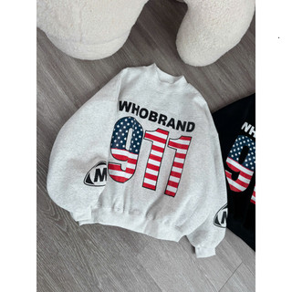 Áo Sweater dài tay L1 Tay Phồng Boxy Chất Bông Dày Dặn - Unisex Hình 911 USA, Trendy, Freesize