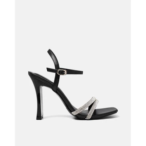 Giày Sandal Nữ 11cm Thời Trang JUNO Cao Gót Phối Hai Quai Đá Trang Trí SD11028