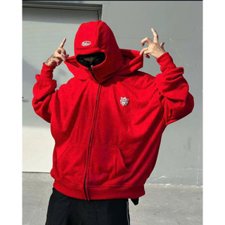Áo Hoodie Zip Ninja Với Logo Thêu, Cổ Cao Và Mũ Rộng Siêu Ngầu Mang Phong Cách Độc Đáo, Ấc Khoác
