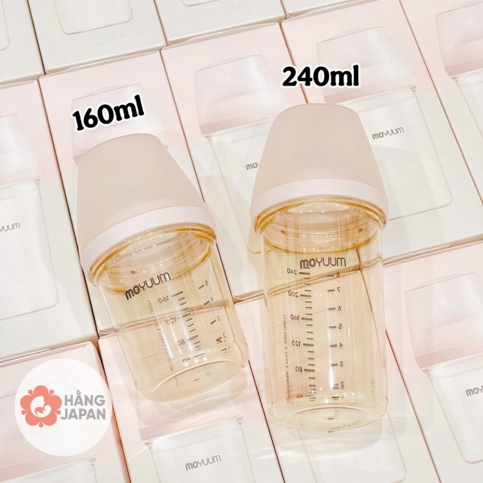 (MOVAA 2025) Bình sữa Moyuum Mov.aa 160ml / 250ml trơn, hoạ tiết mẫu mới nhất 2025