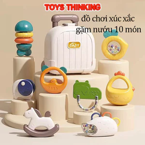 Bộ đồ chơi xúc xắc và gặm nướu 10 món từ Toysthinking an toàn cho trẻ sơ sinh,dễ tiệt trùng kèm hộp
