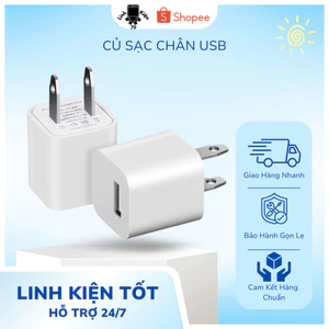 Củ Sạc Điện Thoại USB Nguồn 5V Chuẩn Xịn , Bảo Vệ Quá Tải , Thích Hợp Cho Các Dòng Điện Thoại IP , Chống Rò Rỉ Điện
