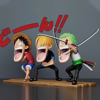Figure One Piece - Bộ Ba Đói Bụng Luffy, Sanji, Zoro - Mô Hình Thuyền Trưởng Anime - Tượng Trang Trí