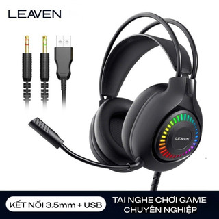 Tai nghe chụp tai máy tính GAMING CoreX G75 có đèn LED đổi màu, có mic đàm thoại, headphone chơi game trên laptop, PC..
