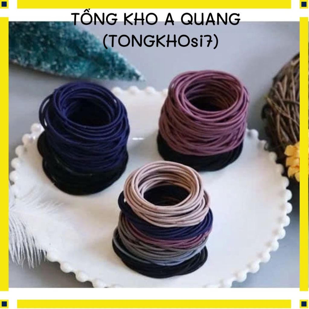 (COMBO 5) Chun Buộc Tóc Nhiều Màu – Set 100 Dây Buộc Tóc Kèm Túi Zip Tiện Lợi, Nhỏ Gọn Cho Người Lớn