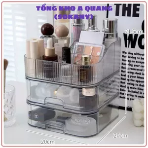 Hộp Đựng Mỹ Phẩm Acrylic Trong Suốt 4 Ngăn – Hộp Nhựa Đa Năng Tiện Lợi, Giúp Bàn Trang Điểm Luôn Ngăn Nắp