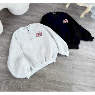 Áo nỉ Sweater NƠ form Boxy unisex cho cả nam và nữ, Chất vải dày, Tay dài lý tưởng cho mùa thu đông.