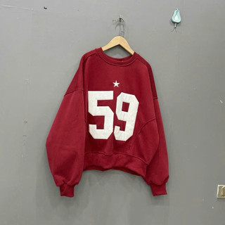 Áo Sweater Nữ Của HoodieX phong cách boxy, in số 32&59, chất liệu nỉ bông dày cao cấp, Trendy