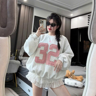Áo Sweater Nữ Của HoodieX phong cách boxy, in số 32&59, chất liệu nỉ bông dày cao cấp, Trendy