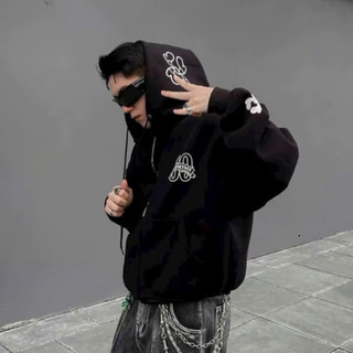 Hot Trendy- Áo Hoodie Zip có dây kéo nỉ bông 69 Sty Speaks - Kiểu dáng boxy rộng cho mùa thu đông