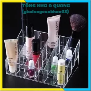 Kệ Son Môi Để Bàn – Khay Đựng Son 24 Ô Trong Suốt, Kệ Mỹ Phẩm Mica Sang Trọng, Gọn Nhẹ