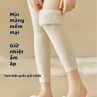 Tất Đầu Gối Lót Lông Cừu, Vớ Đệm Đầu Gối Siêu Dày Co Giãn Tốt, Giữ Nhiệt Thoải Mái Vận Động Ngày Lạnh Myhome - TGN09