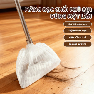 Set 100 Bọc Chổi Tĩnh Điện Dùng 1 Lần Màng Bọc Chổi Quét Nhà Hút Tóc Và Bụi Bẩn Dễ Dàng Ngói - LN02