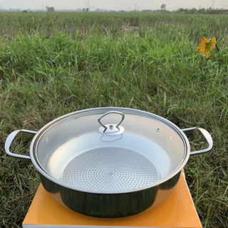Nồi lẩu inox đáy từ 30cm, lý tưởng cho mọi bếp, hoàn hảo cho món lẩu và xào nấu đa năng cực tiện lợi